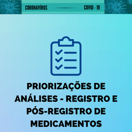 Priorizações de analise de registro de medicamentos