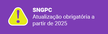Banner de fundo roxo com o texto: Atualização obrigatória a partir de 2025