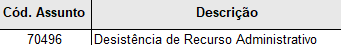 Desistência a pedido