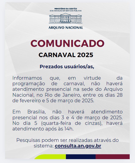 Comunicado Carnaval 2025