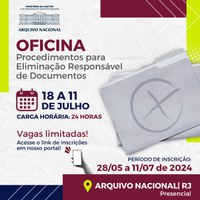 Abertas as inscrições para oficina sobre eliminação de documentos