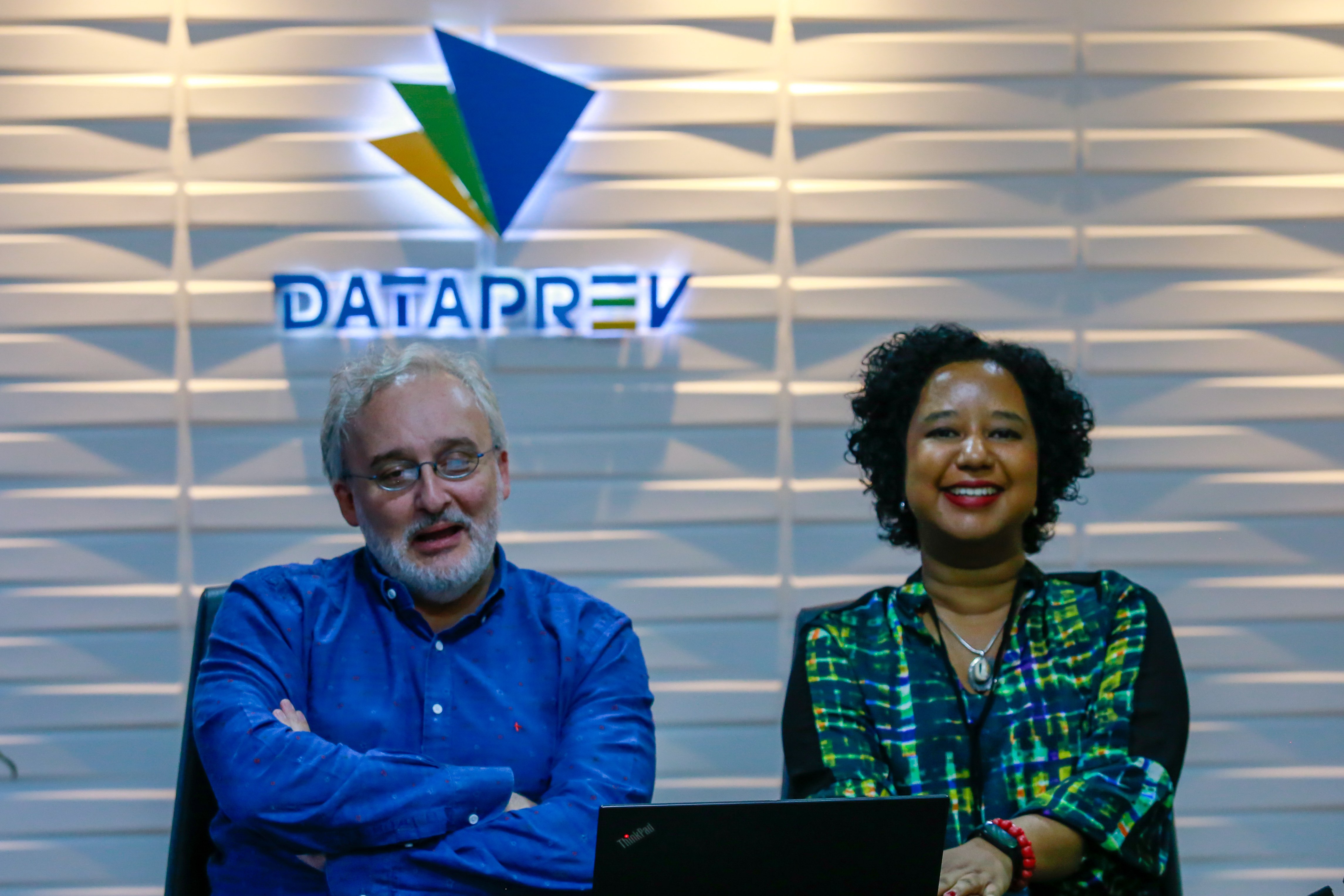 Rodrigo Assumpção, presidente da Dataprev, e Ana Flávia Magalhães Pinto, diretora-geral do Arquivo Nacional