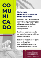 AVISO - Sistemas temporariamente indisponíveis