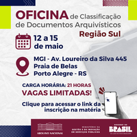 Estão abertas as inscrições para a Oficina de Classificação de Documentos Arquivísticos