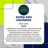 Indisponibilidade do Módulo de Atendimento a Distância