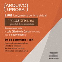 Lançamento do e-book “Vidas precárias: A experiência da arte na esfera pública”