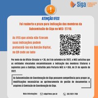 Novo prazo para institutos federais de ensino superior indicarem seus membros na subcomissão do Siga