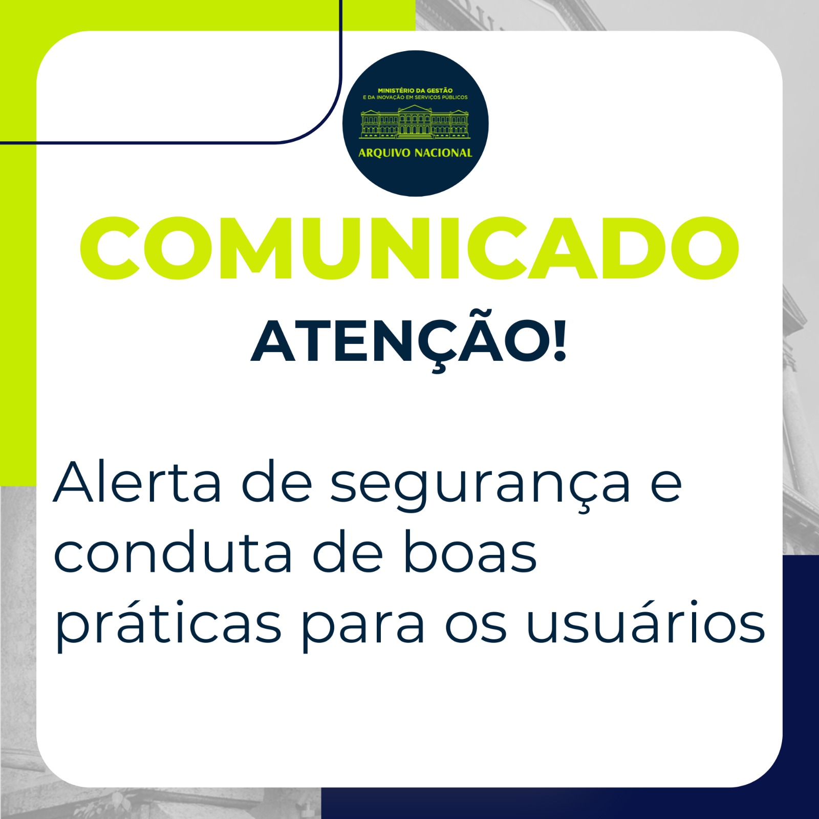 Cuidado com mensagens falsas em nome do Arquivo Nacional