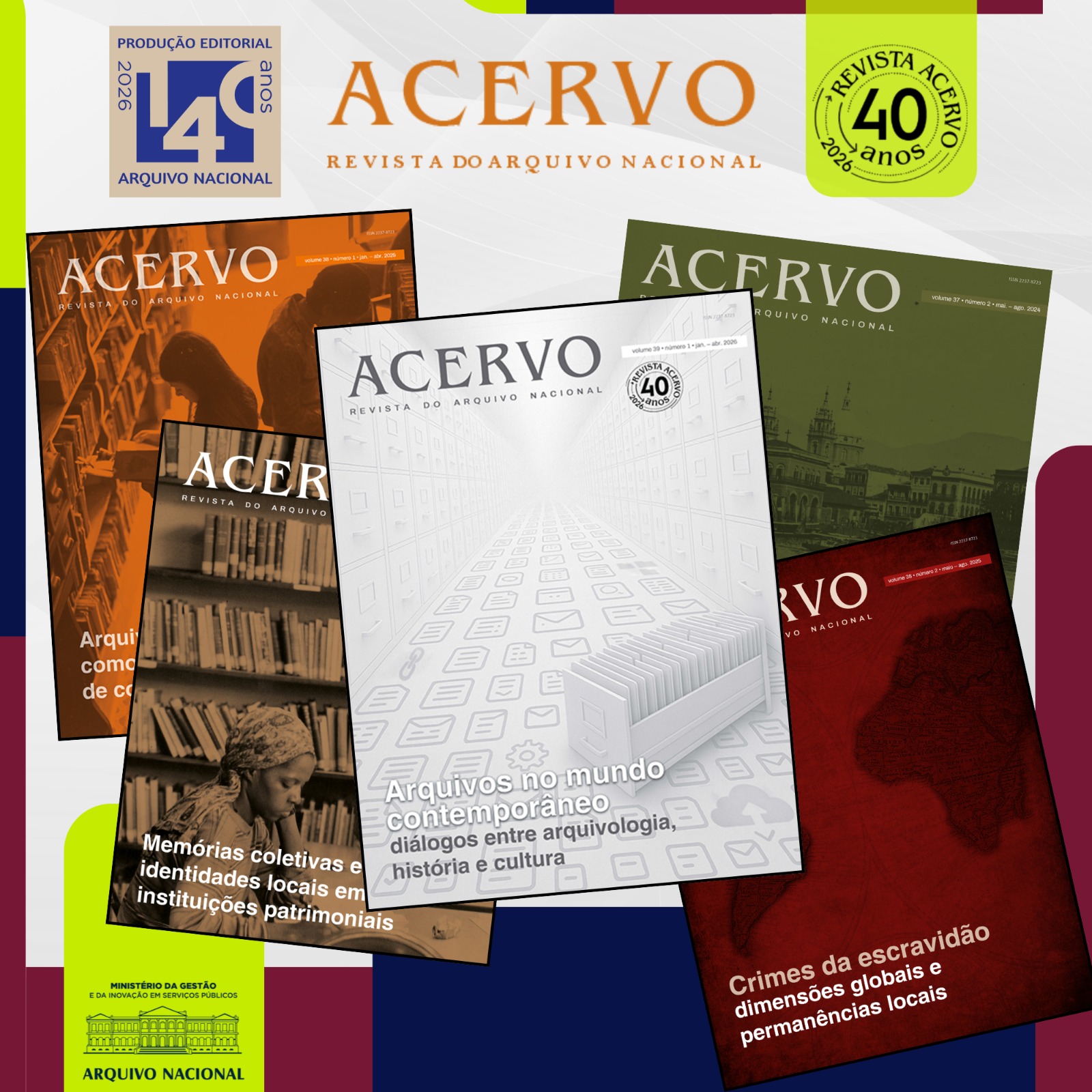 Revista Acervo do Arquivo Nacional celebra 40 anos em 2026