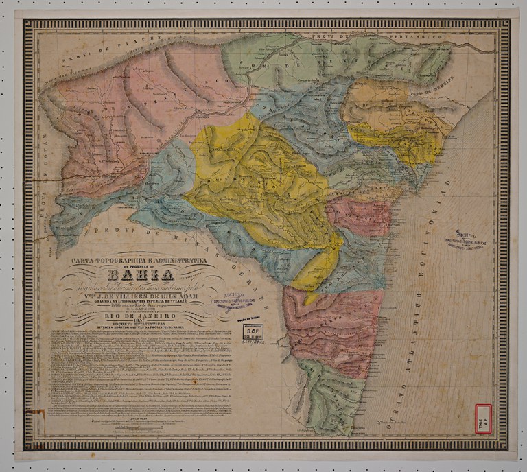 Carta topográfica e administrativa da província da Bahia