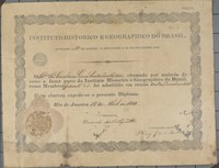 Diploma do Instituto Histórico e Geográfico Brasileiro