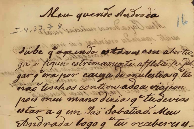 Carta da esposa de José Bonifácio