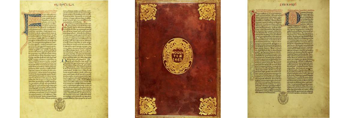 Impressa em 1462, a obra é o incunábulo impresso da tradução em latim da Bíblia, por Johann Gutenberg, em Mogúncia (atual Mainz), Alemanha e marca o início da produção em massa de livros no Ocidente. É o incunábulo mais antigo da Biblioteca Nacional, que dispõe de dois exemplares.
