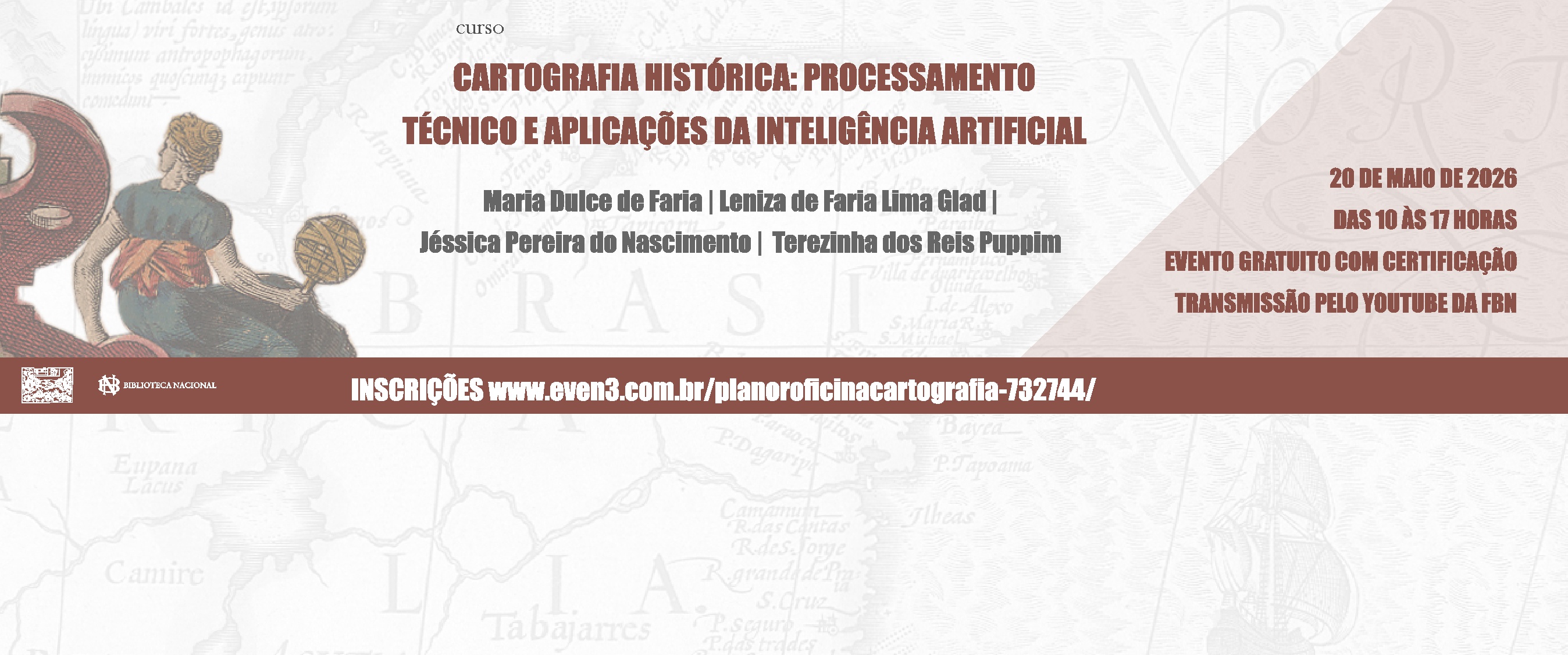 A Fundação Biblioteca Nacional e a Biblioteca da Marinha convidam para o curso sobre Cartografia Histórica e Inteligência Artificial