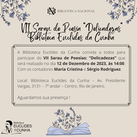 Biblioteca Euclides da Cunha convida | VII Sarau de Poesia “Delicadezas” - 12 de Dezembro