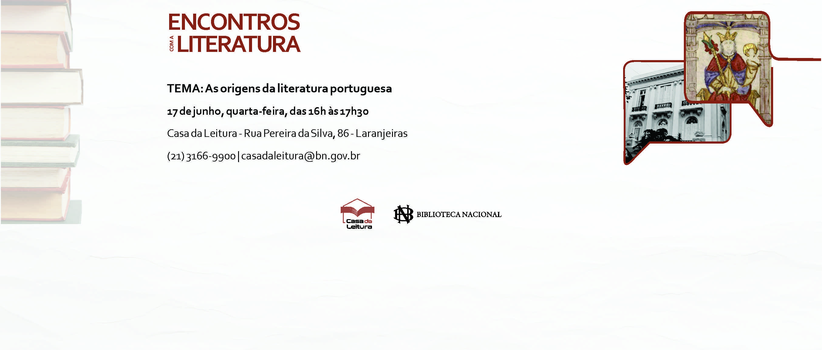 Casa da Leitura Convida | Encontros com a Literatura: As origens da literatura portuguesa