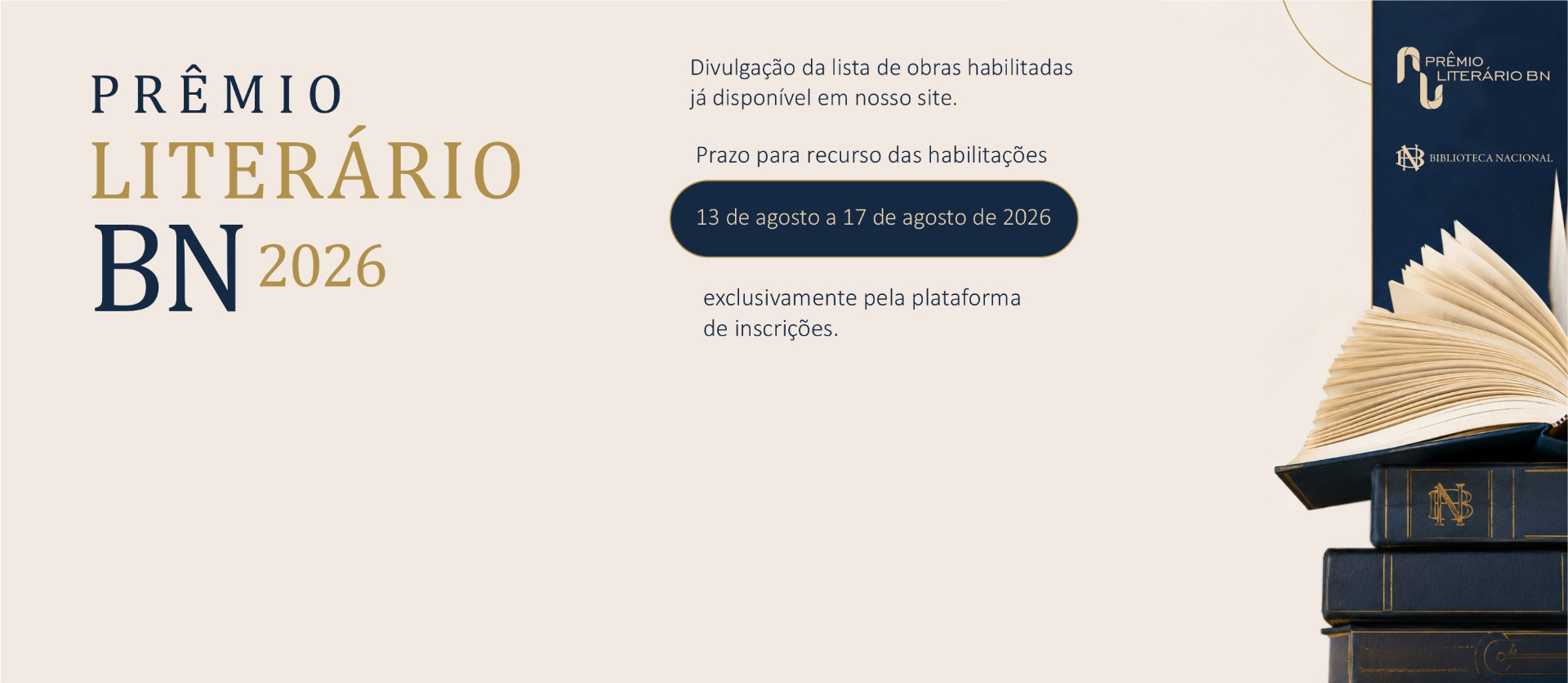 FBN divulga lista de obras habilitadas para o Prêmio Literário Biblioteca Nacional 2026
