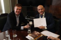 FBN recebe visita de Aristóteles Drummond, Augusto Zimmermann e irmãos Mezzomo