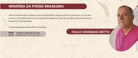 Programa “Memória da Poesia Brasileira” recebe Paulo Henriques Britto, nesta sexta (19)