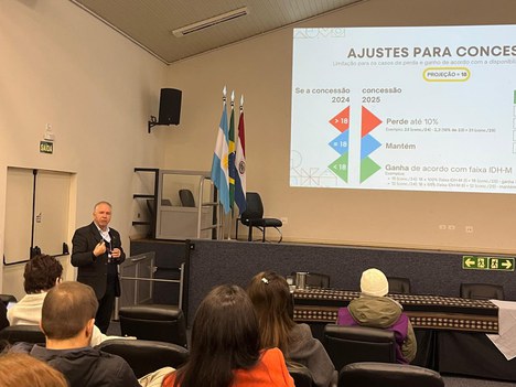 Imagem: Luiz Pessan explicou a concessão de bolsas da CAPES (Silvia Meletti/Foprop)