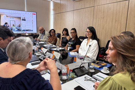 Imagem: Mesa da reunião (Julia Prado - CGCOM/CAPES)