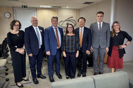 Imagem: Equipes da CAPES e da Elsevier reunidas na sede da Coordenação, em Brasília (Julia Prado - CGCOM/CAPES)