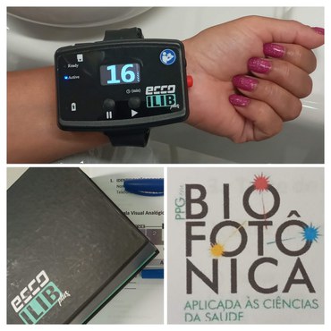 Imagem: O dispositivo utilizado, semelhante a uma pulseira posicionada no punho, facilita a aplicação, é indolor (Arquivo pessoal)