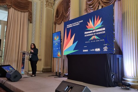 Imagem: Denise Pires de Carvalho, presidente da CAPES, participa do Fórum de Academias dos BRICS (Isabela Pimentel - CGCOM/CAPES)