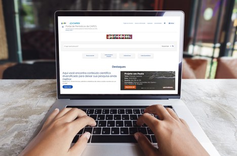 Imagem: Montagem com a tela do Portal de Periódicos e uma imagem ilustrativa (Divulgação)