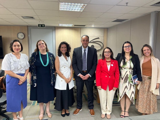 Equipes da CAPES e da Elsevier reunidas na sede da agência, em Brasília (Gabriela Eleotério - CAPES)