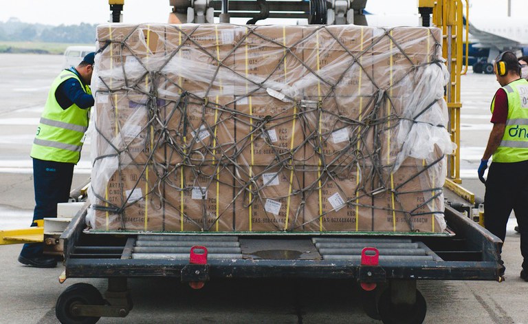 Chegada de insumos para o combate ao coronavírus | imagem: divulgação vale