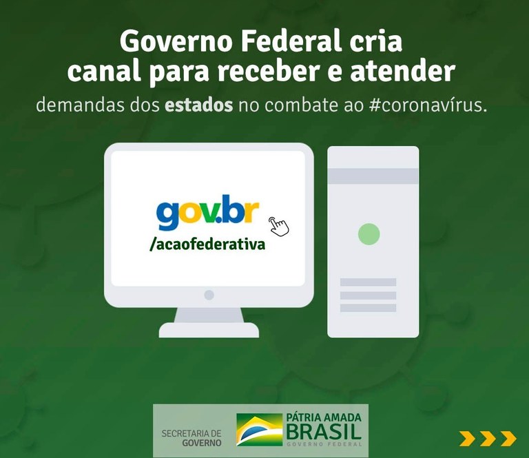 Governo Federal cria canal para receber e atender demandas dos estados no enfrentamento ao coronavírus