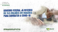 Solidariedade: Governo Federal já recebeu R$ 13,5 milhões em doações para combater a Covid-19