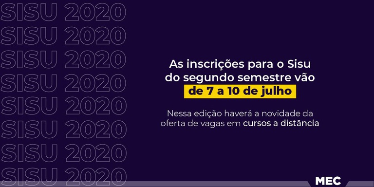 Inscrição para o Sisu é adiada e vai de 7 a 10 de julho