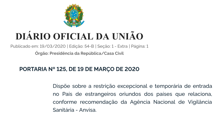 Governo fecha fronteira para frear avanço do coronavírus