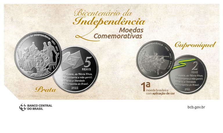 Banco Central celebra Bicentenário da Independência com moedas comemorativas