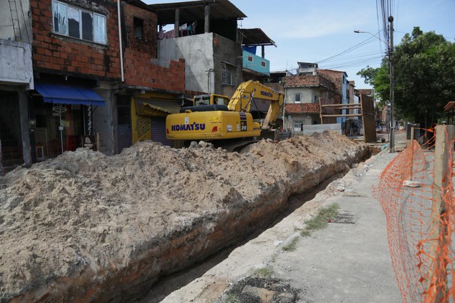 Obras de macrodrenagem em Salvador recebem R$ 43 milhões do Novo PAC Obras de drenagem na Cidade Baixa já estão em andamento e também contam com recursos do Governo Federal | Foto: Conder