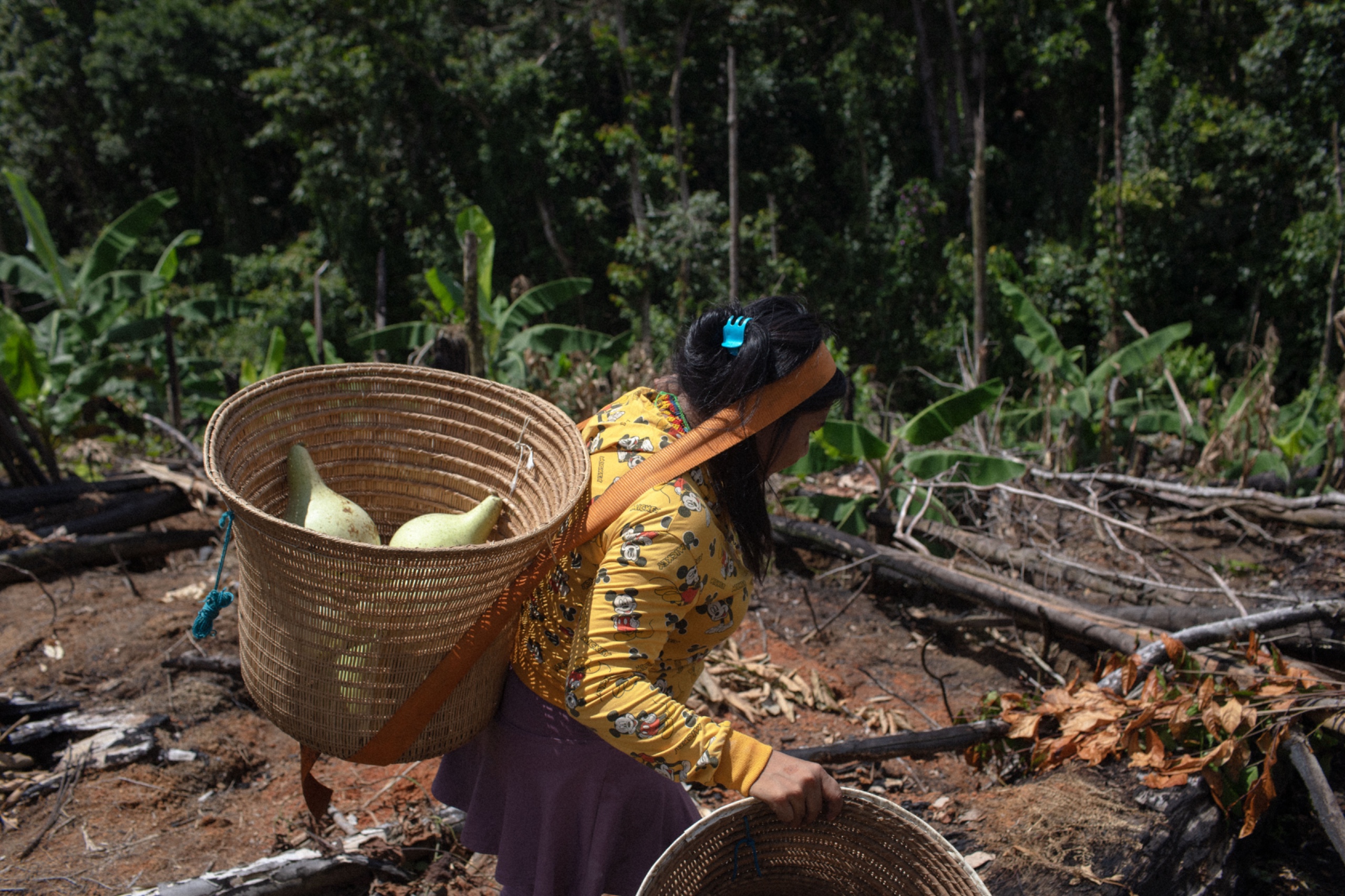 Indígena Yanomami carrega cesto.jpeg