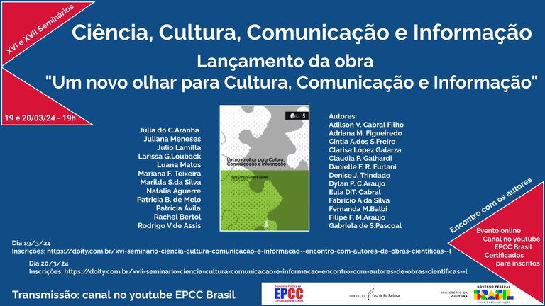 EPCC lança ebook Um novo olhar para Cultura, Comunicação e Informação