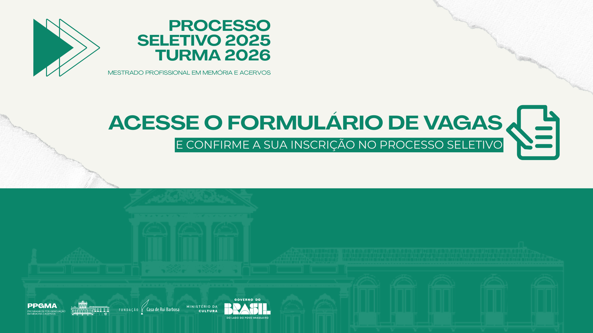 Acesse agora mesmo o Formulário de Vagas para completar a sua inscrição no Processo Seletivo 2025 / Turma 2026! O último dia para enviar a documentação é dia 18 de de dezembro de 2025.