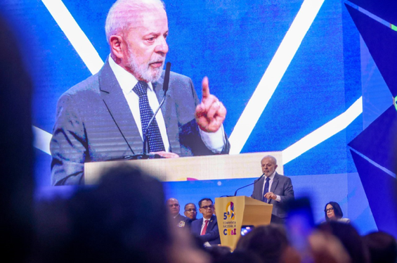 Presidente Lula durante discurso na 5CNCTI - Crédito: Luis Nova (ASCOM MCTI)