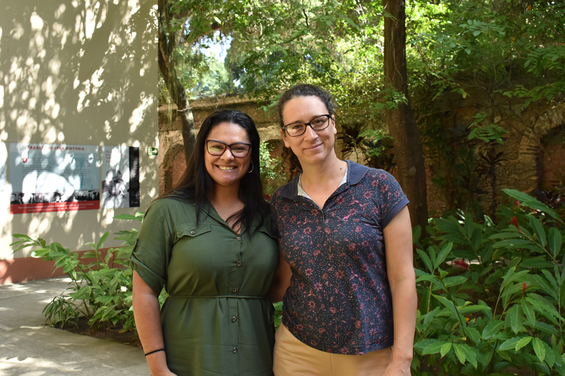 Evelyn Santos e Carolina Ligiero, respectivamente. Crédito: NCS/CBPF