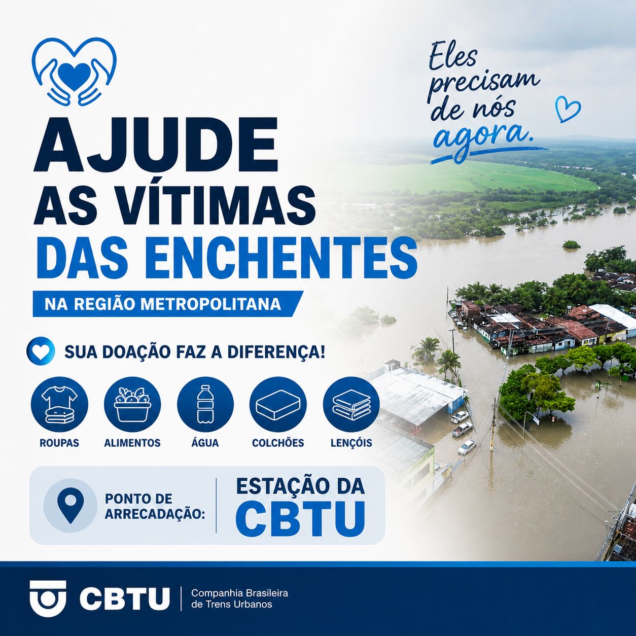 Campanha para ajudar as vítimas da enchente