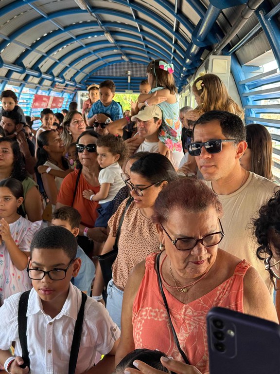 Estação Jaraguá lotada: reflexo do sucesso com o Trem das Crianças