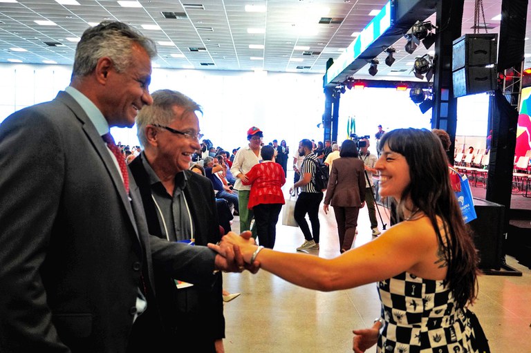 Diretor de Planejamento e Relações Institucionais. Eduardo Coimbra, junto com o superintendente da CBTU Natal, João Maria Cavalcanti, durante o evento