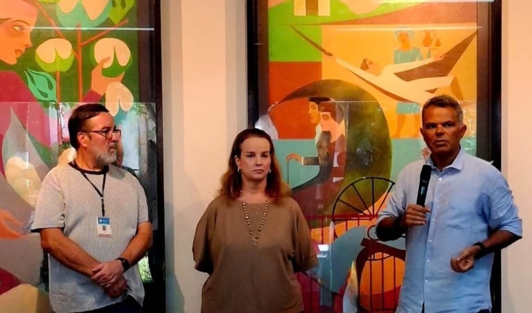 Da dir. para a esq.: Diretor-Presidente da CBTU, José Marques, a Superintendente da Unidade da CBTU Recife, Marcela Campos e o Maquinista Alexandre Vila Nova.