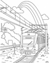 Trem da CBTU e arco-íris