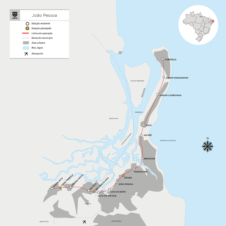 Mapa da linha João Pessoa