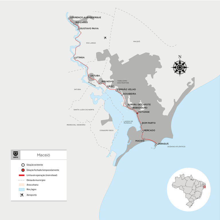 Mapa da linha Maceió