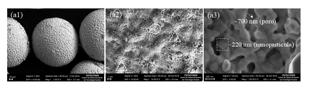 Microesferas nanoestruturadas de NdFeB, que serão utilizadas nas pesquisas (Imagens cedidas pelo Laboratório de Tecnologia Sol-gel/CDTN) 